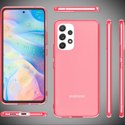 NALIA Neon Silikonhülle für Samsung Galaxy A53 – Knallige Signal-Farbe & Linsenschutz – VIBE (Transparentes Case) – Marke aus Berlin