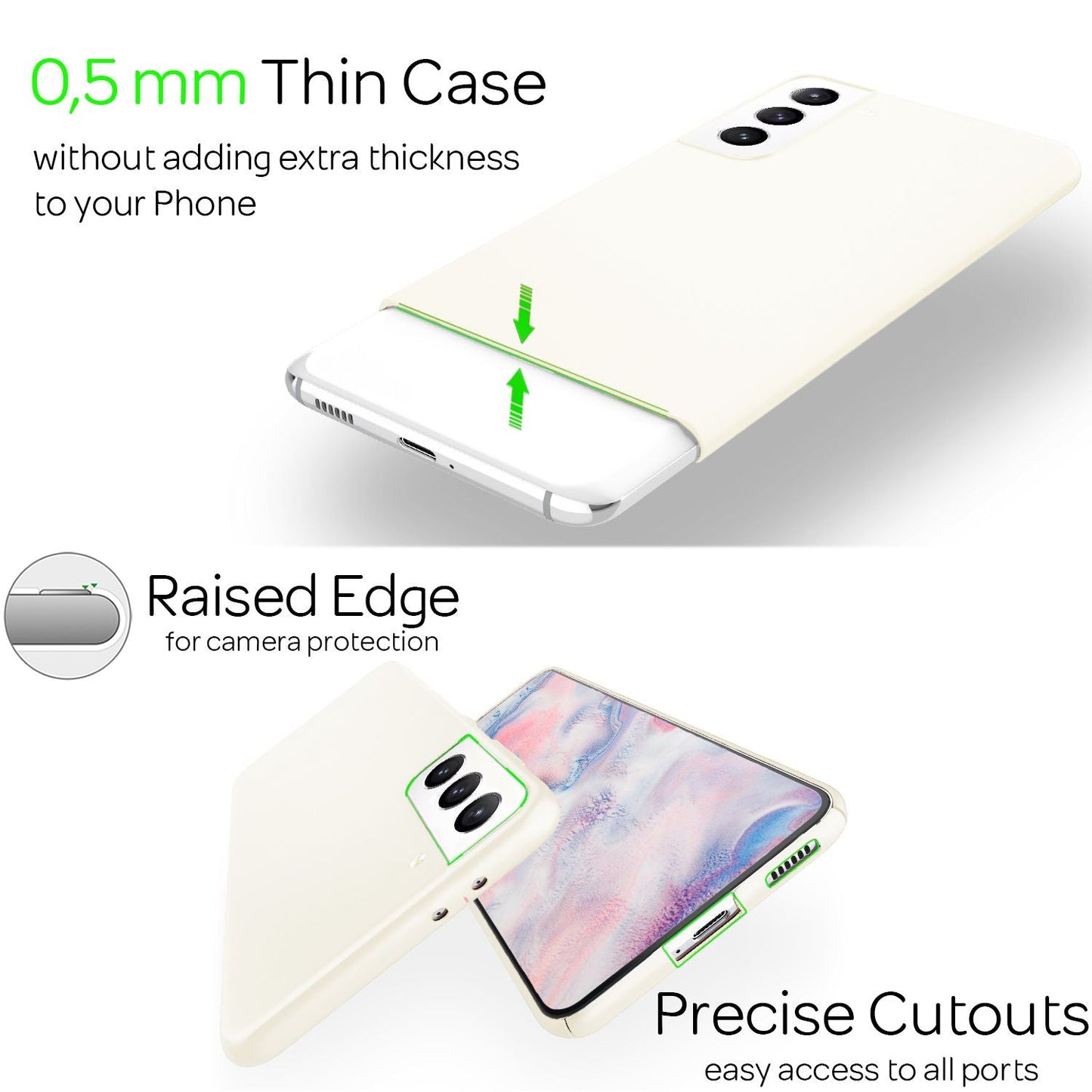 NALIA Ultra Slim Hardcase für Samsung Galaxy S22 – Anti-Fingerabdruck & 0.5mm Dünn – PUREFIT (Matt & Leicht) – Marke aus Berlin