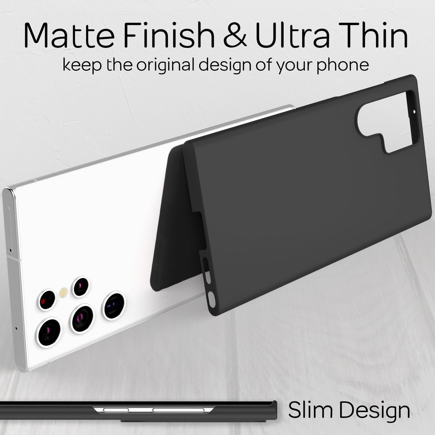 NALIA Ultra Slim Hardcase für Samsung Galaxy S22 Ultra – Anti-Fingerabdruck & 0.5mm Dünn – PUREFIT (Matt & Leicht) – Marke aus Berlin