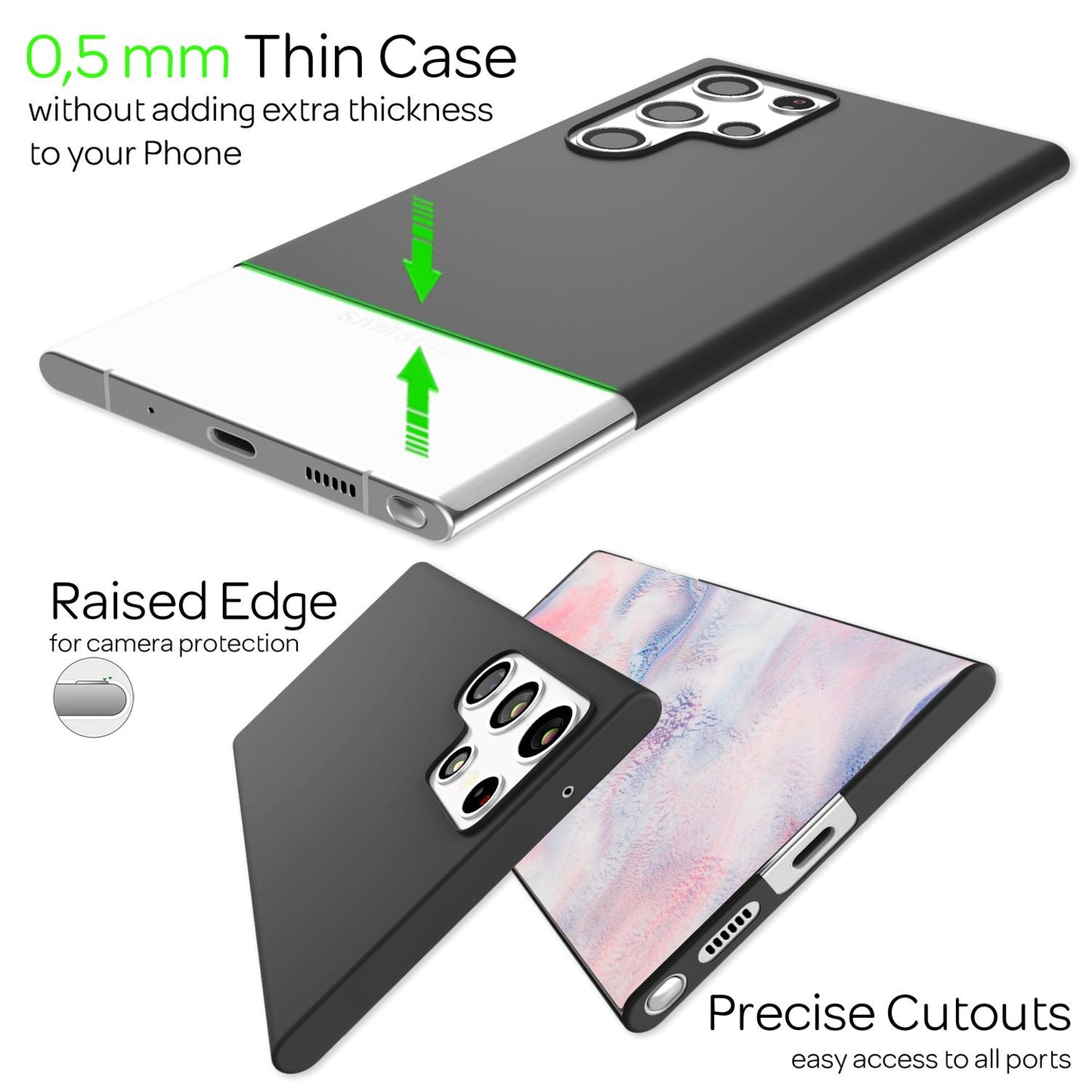 NALIA Ultra Slim Hardcase für Samsung Galaxy S22 Ultra – Anti-Fingerabdruck & 0.5mm Dünn – PUREFIT (Matt & Leicht) – Marke aus Berlin
