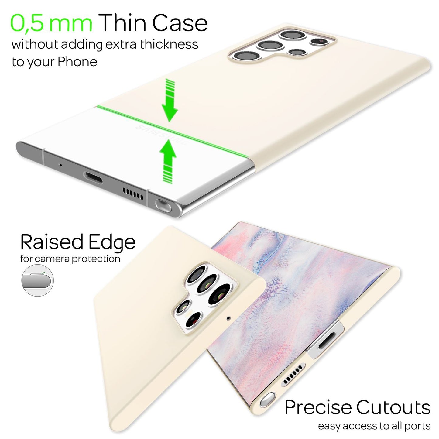 NALIA Ultra Slim Hardcase für Samsung Galaxy S22 Ultra – Anti-Fingerabdruck & 0.5mm Dünn – PUREFIT (Matt & Leicht) – Marke aus Berlin