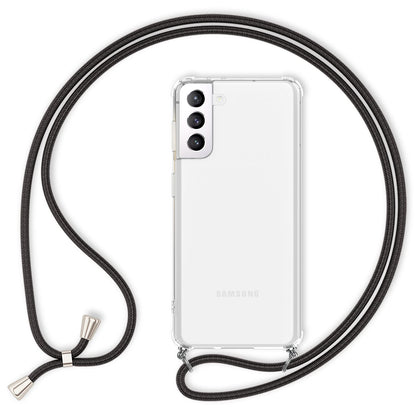 NALIA Handykette für Samsung Galaxy S22 – Transparentes Hybrid-Case & Band – HANGIT (Anti-Gelb Rückseite & Verstellbar) – Marke aus Berlin