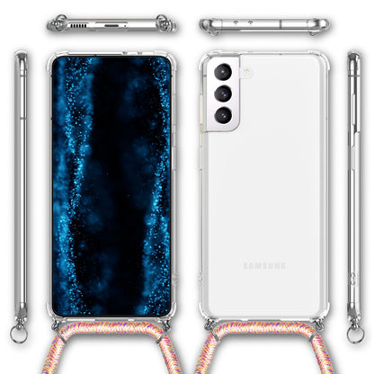 NALIA Handykette für Samsung Galaxy S22 – Transparentes Hybrid-Case & Band – HANGIT (Anti-Gelb Rückseite & Verstellbar) – Marke aus Berlin