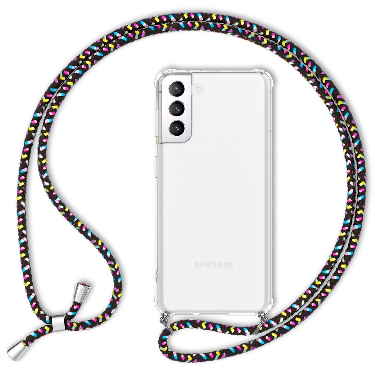 NALIA Handykette für Samsung Galaxy S22 Plus – Transparentes Hybrid-Case & Band – HANGIT (Anti-Gelb Rückseite & Verstellbar) – Marke aus Berlin