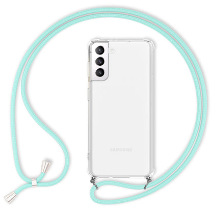 NALIA Handykette für Samsung Galaxy S22 Plus – Transparentes Hybrid-Case & Band – HANGIT (Anti-Gelb Rückseite & Verstellbar) – Marke aus Berlin