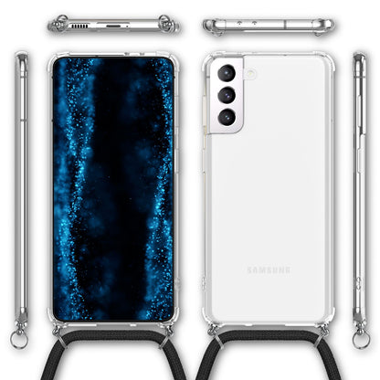 NALIA Handykette für Samsung Galaxy S22 Plus – Transparentes Hybrid-Case & Band – HANGIT (Anti-Gelb Rückseite & Verstellbar) – Marke aus Berlin