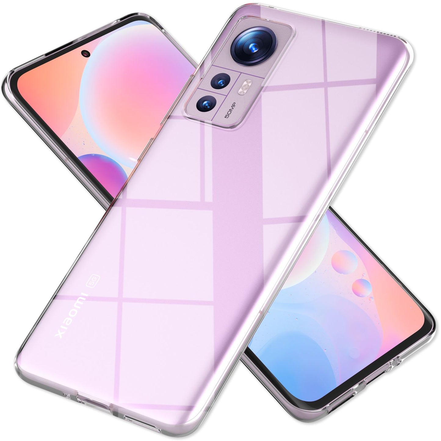 NALIA Transparente Silikonhülle für Xiaomi 12 / 12X – Anti-Gelb & Rutschfest – GLAZE (Handyhülle Kristallklar, Schlank & Stoßfest) – Marke aus Berlin