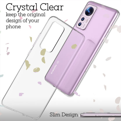 NALIA Transparente Silikonhülle für Xiaomi 12 / 12X – Anti-Gelb & Rutschfest – GLAZE (Handyhülle Kristallklar, Schlank & Stoßfest) – Marke aus Berlin