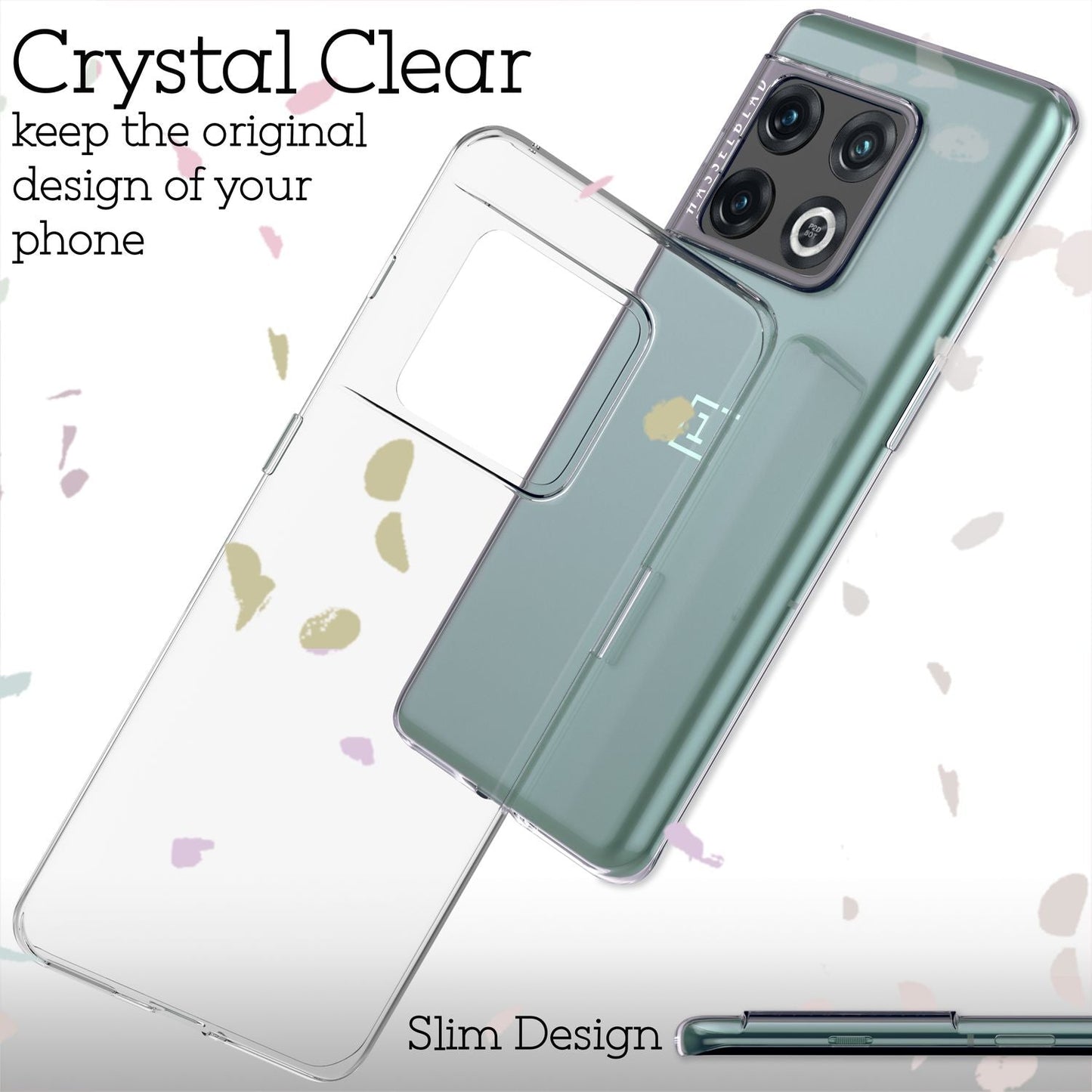 NALIA Transparente Silikonhülle für OnePlus 10 Pro – Anti-Gelb & Rutschfest – GLAZE (Handyhülle Kristallklar, Schlank & Stoßfest) – Marke aus Berlin