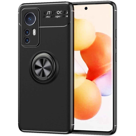NALIA Ringhülle für Xiaomi 12 / 12X – Ring-Ständer 360° & für Magnet-Halter – GRIP360 (Mattiertes Silikon Case) – Marke aus Berlin