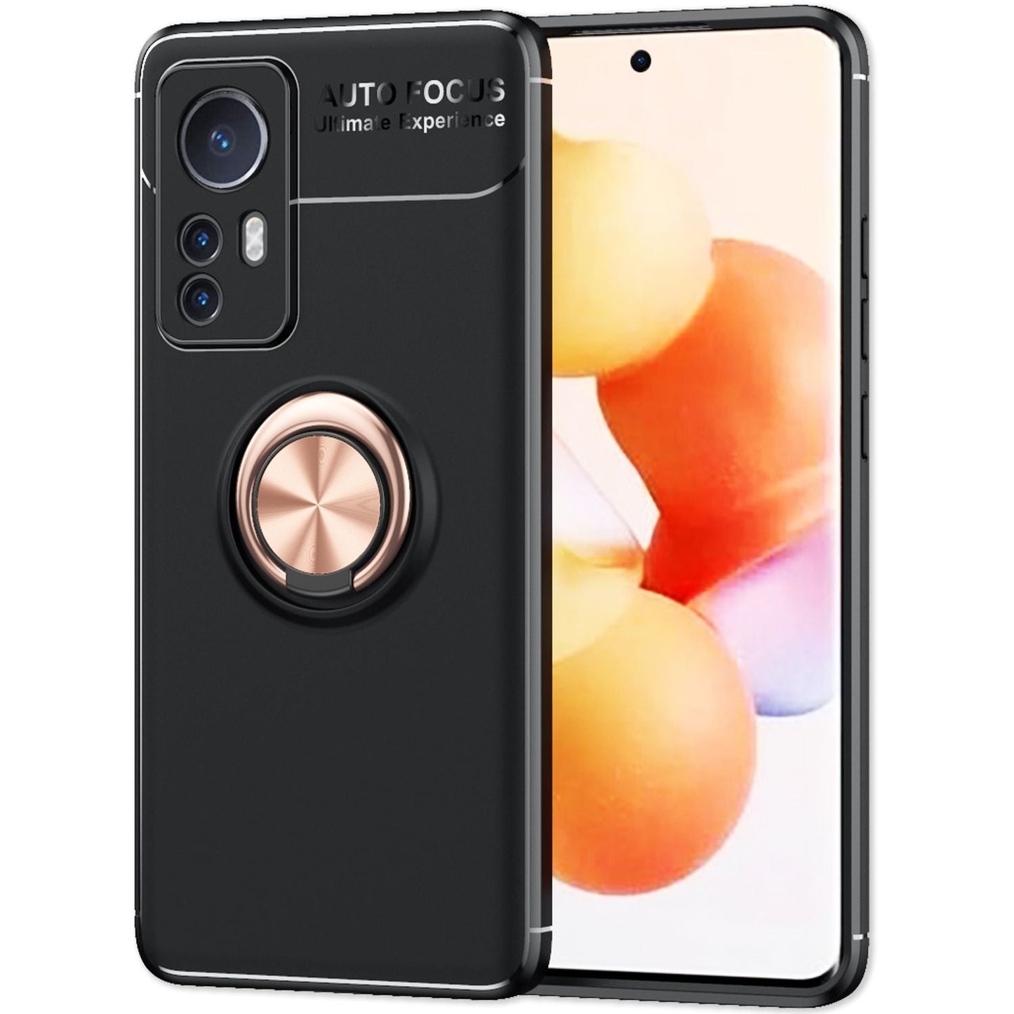 NALIA Ringhülle für Xiaomi 12 / 12X – Ring-Ständer 360° & für Magnet-Halter – GRIP360 (Mattiertes Silikon Case) – Marke aus Berlin