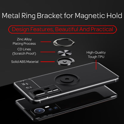 NALIA Ringhülle für Xiaomi 12 / 12X – Ring-Ständer 360° & für Magnet-Halter – GRIP360 (Mattiertes Silikon Case) – Marke aus Berlin