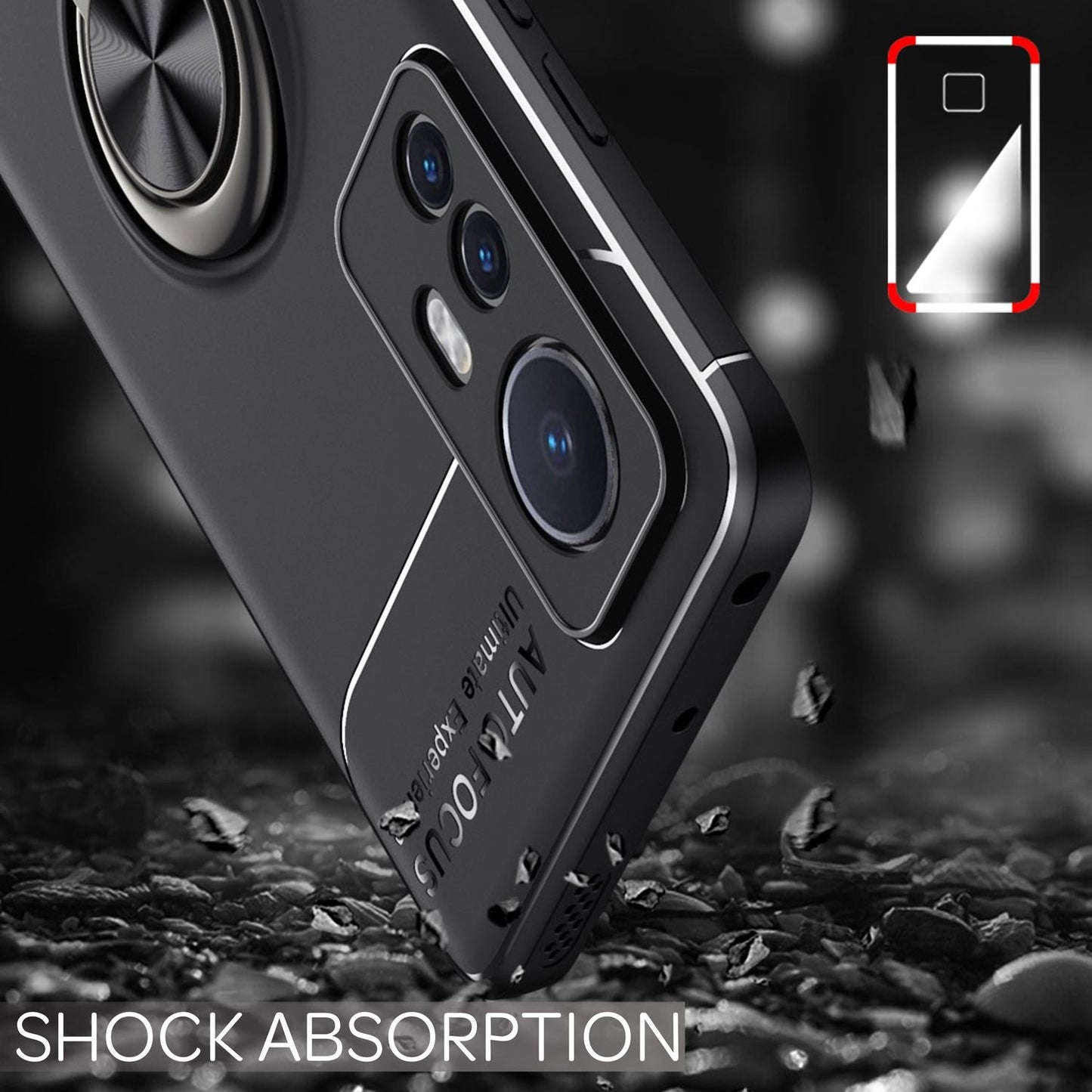 NALIA Ringhülle für Xiaomi 12 / 12X – Ring-Ständer 360° & für Magnet-Halter – GRIP360 (Mattiertes Silikon Case) – Marke aus Berlin