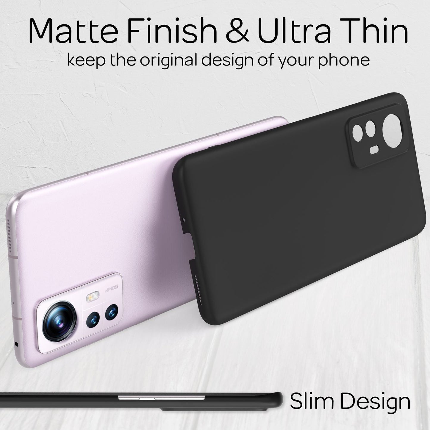 NALIA Ultra Slim Hardcase für Xiaomi 12 / 12X – Anti-Fingerabdruck & 0.5mm Dünn – PUREFIT (Matt & Leicht) – Marke aus Berlin