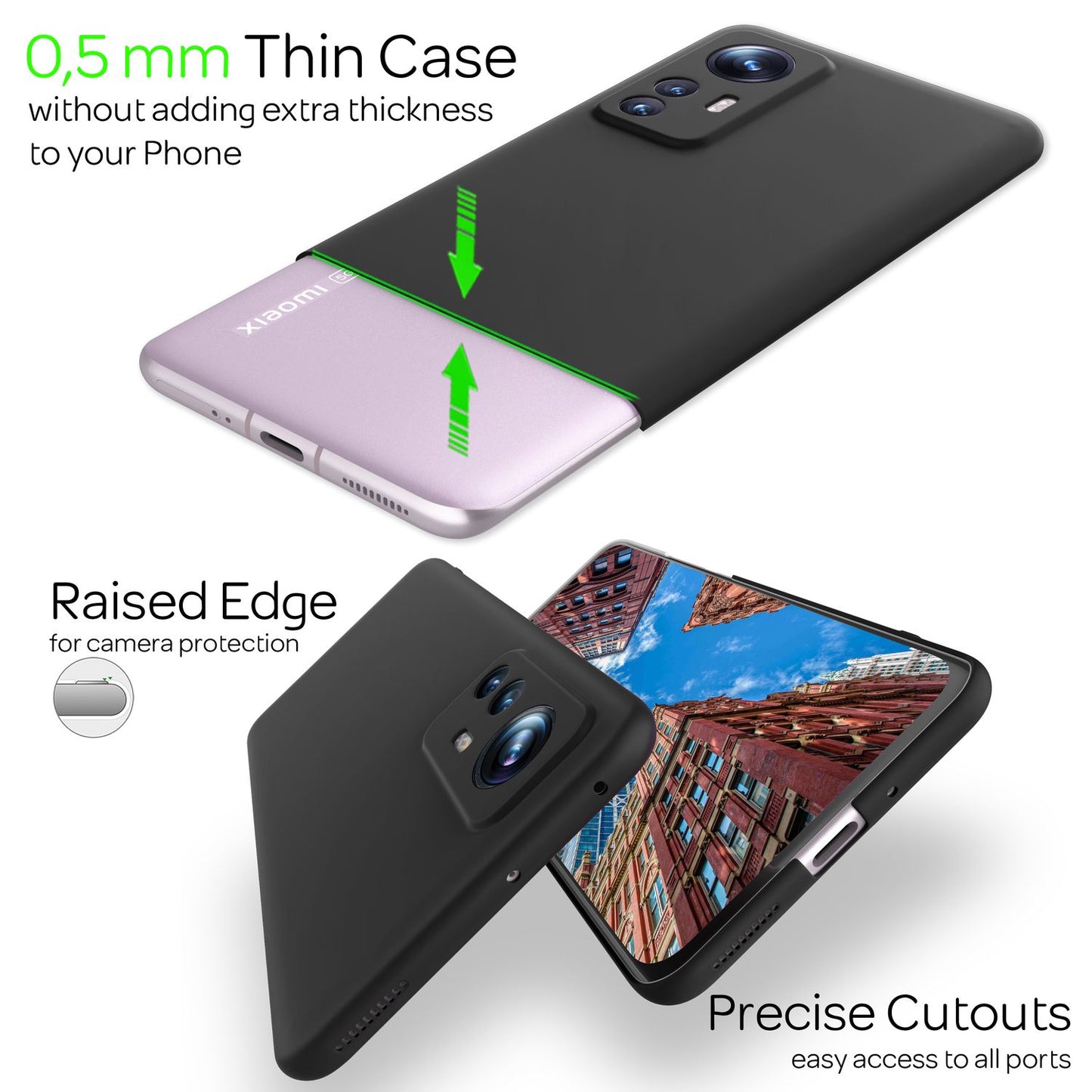 NALIA Ultra Slim Hardcase für Xiaomi 12 / 12X – Anti-Fingerabdruck & 0.5mm Dünn – PUREFIT (Matt & Leicht) – Marke aus Berlin