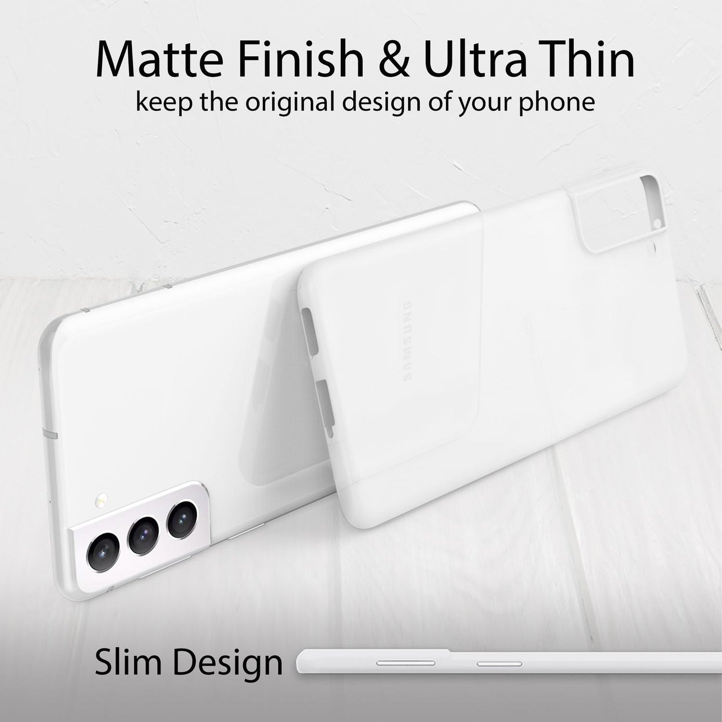 NALIA Ultra Slim Hardcase für Samsung Galaxy S22 – Matt & 0.3mm Dünn – PHANTOM (Dünnes Cover & Kamera-Vollschutz) – Marke aus Berlin