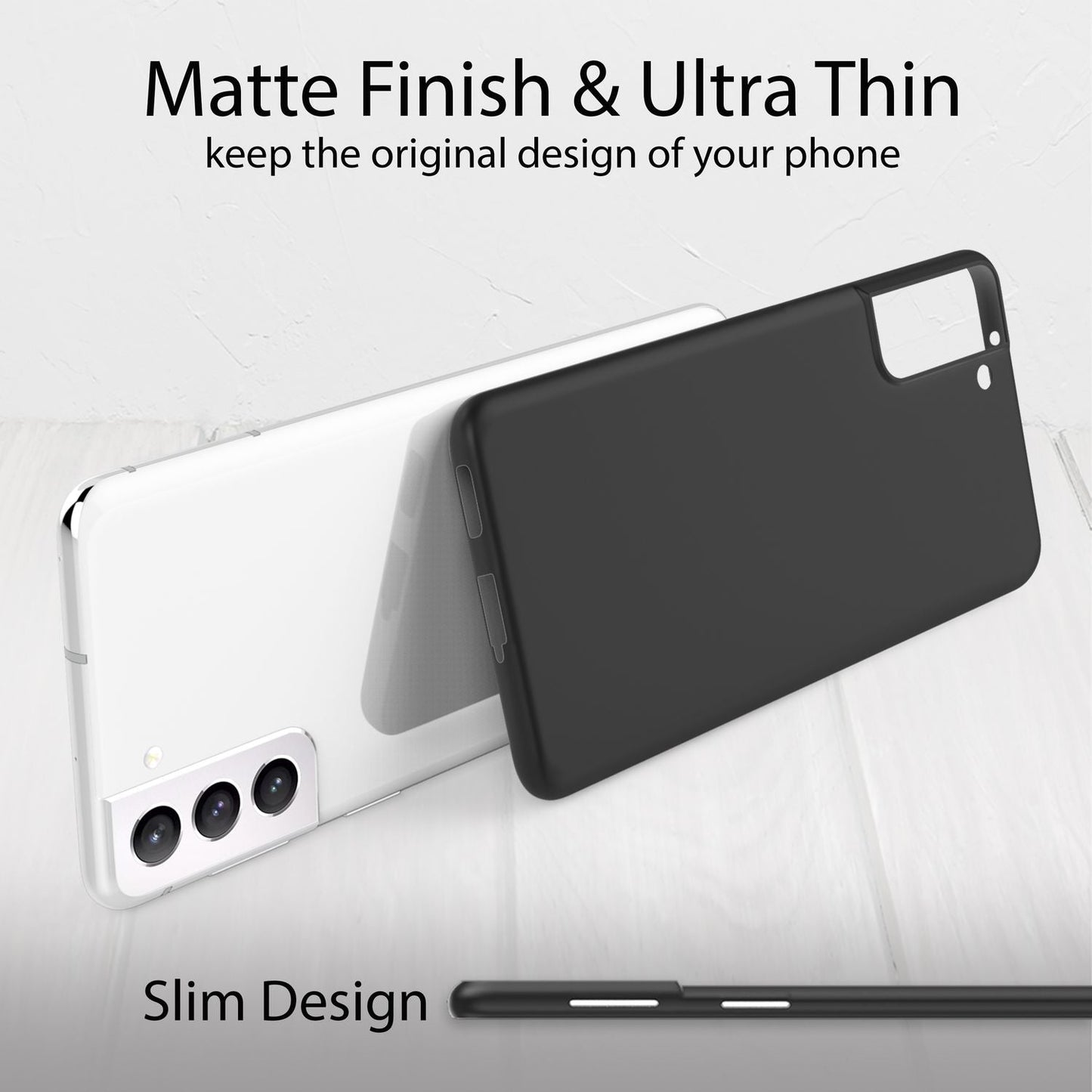 NALIA Ultra Slim Hardcase für Samsung Galaxy S22 Plus – Matt & 0.3mm Dünn – PHANTOM (Dünnes Cover & Kamera-Vollschutz) – Marke aus Berlin