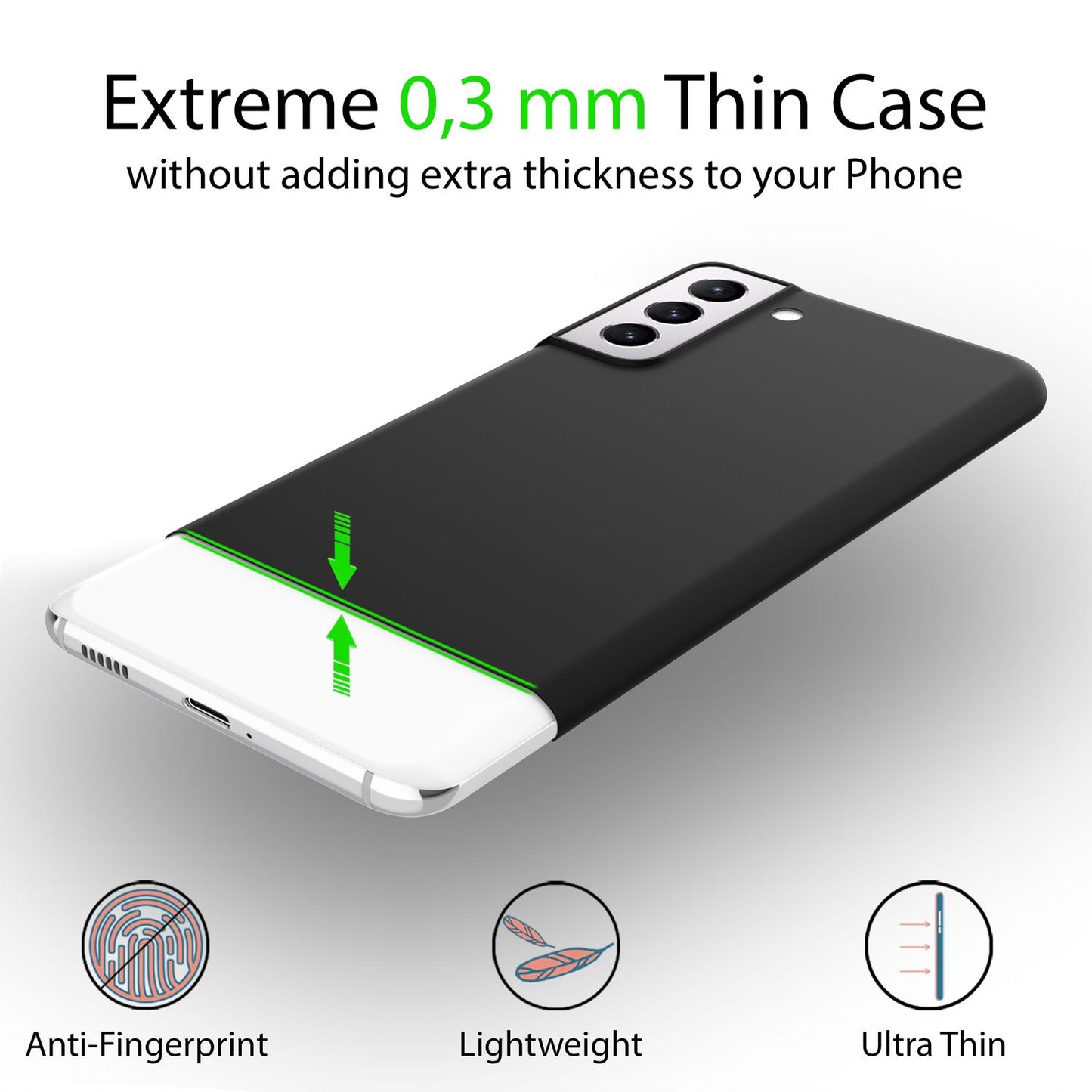 NALIA Ultra Slim Hardcase für Samsung Galaxy S22 Plus – Matt & 0.3mm Dünn – PHANTOM (Dünnes Cover & Kamera-Vollschutz) – Marke aus Berlin
