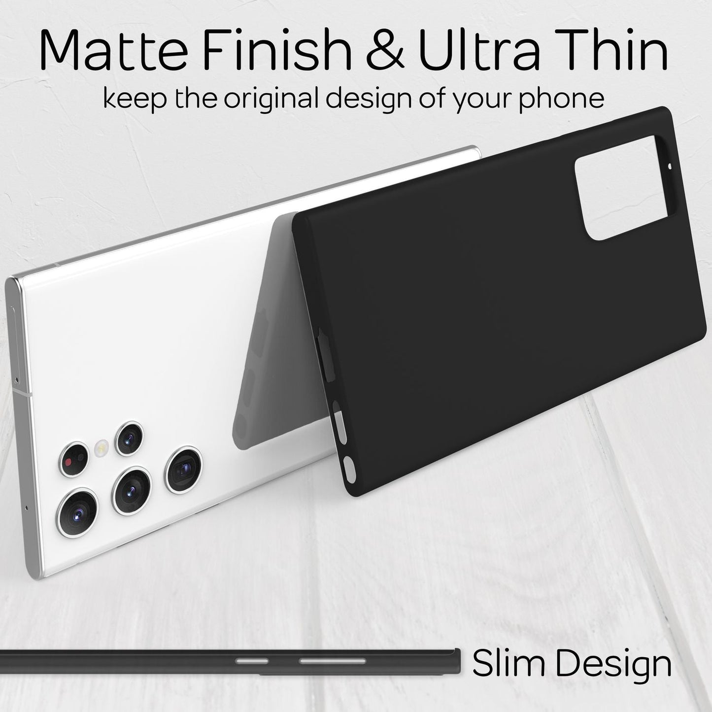 NALIA Ultra Slim Hardcase für Samsung Galaxy S22 Ultra – Matt & 0.3mm Dünn – PHANTOM (Dünnes Cover & Kamera-Vollschutz) – Marke aus Berlin