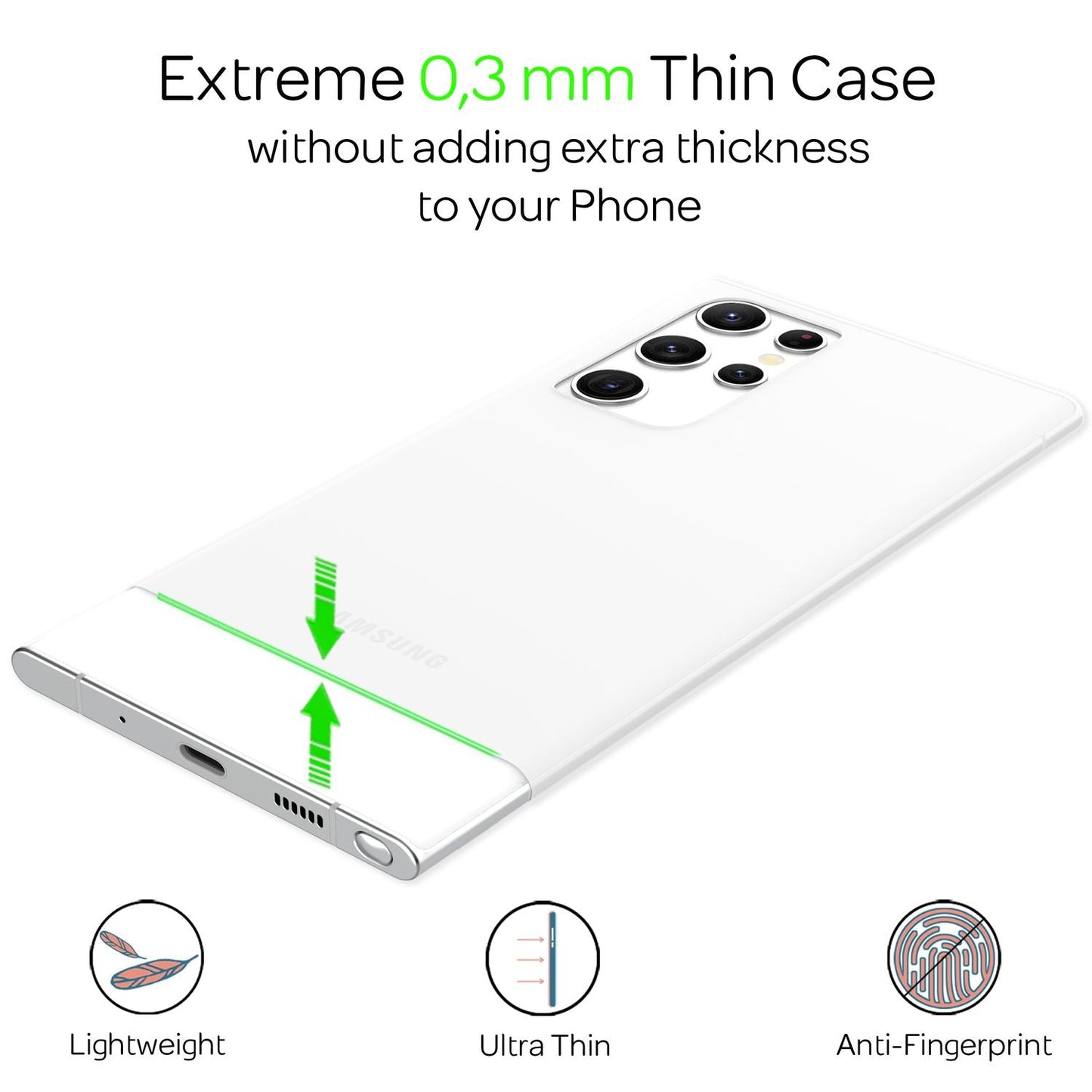NALIA Ultra Slim Hardcase für Samsung Galaxy S22 Ultra – Matt & 0.3mm Dünn – PHANTOM (Dünnes Cover & Kamera-Vollschutz) – Marke aus Berlin