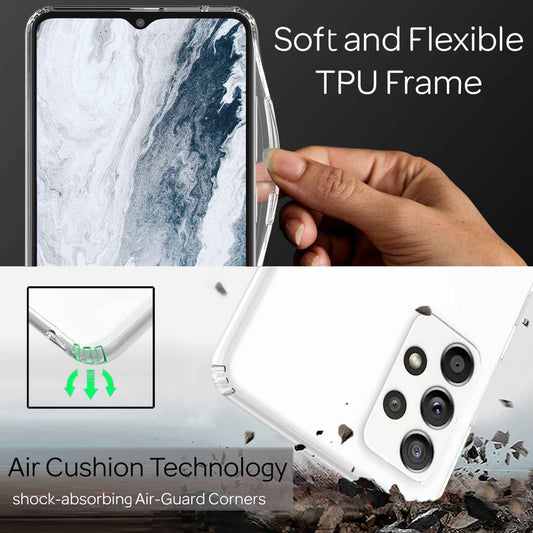 NALIA Transparente Hülle für Samsung Galaxy A13 4G – Harte Rückseite & Silikon Rand – IGNITE (Stoßfeste Handyhülle & Verstärkte Ecken) – Marke aus Berlin