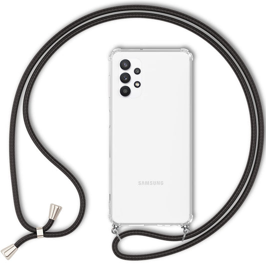 NALIA Handykette für Samsung Galaxy A13 / A13 5G – Transparentes Hybrid-Case & Band – HANGIT (Anti-Gelb Rückseite & Verstellbar) – Marke aus Berlin