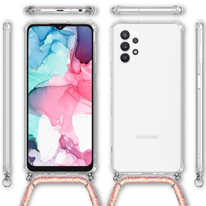 NALIA Handykette für Samsung Galaxy A13 / A13 5G – Transparentes Hybrid-Case & Band – HANGIT (Anti-Gelb Rückseite & Verstellbar) – Marke aus Berlin