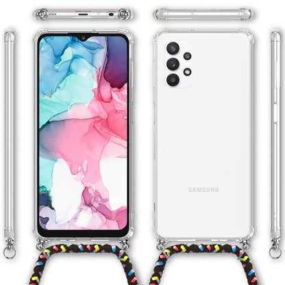 NALIA Handykette für Samsung Galaxy A13 / A13 5G – Transparentes Hybrid-Case & Band – HANGIT (Anti-Gelb Rückseite & Verstellbar) – Marke aus Berlin