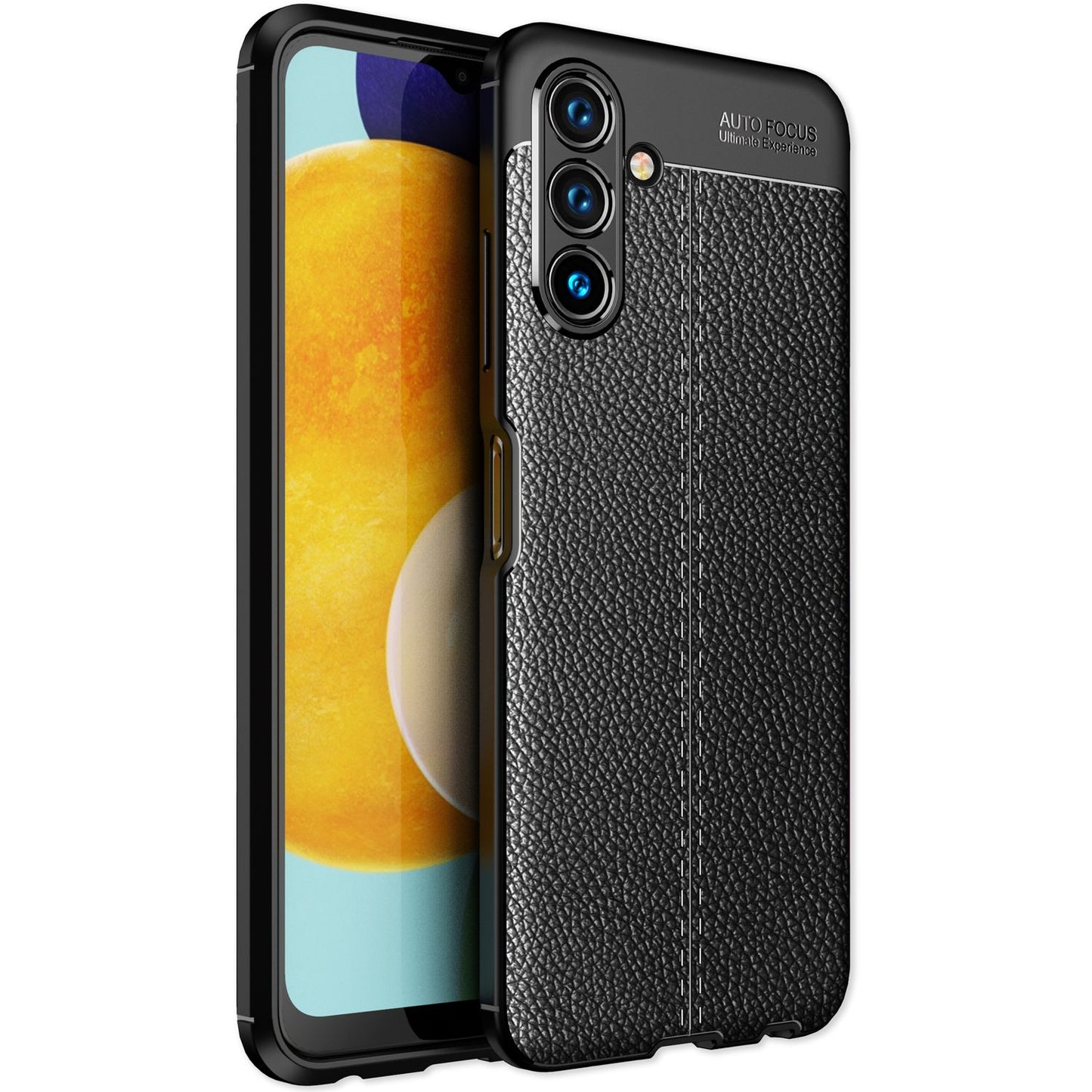 NALIA Leder Look Case kompatibel mit Samsung Galaxy A13 5G Hülle, Schwarze Silikonhülle Anti-Fingerabdruck Rutschfest Robust Stoßfest, Soft Case Dünne Handyhülle Cover Schutzhülle Handy-Tasche