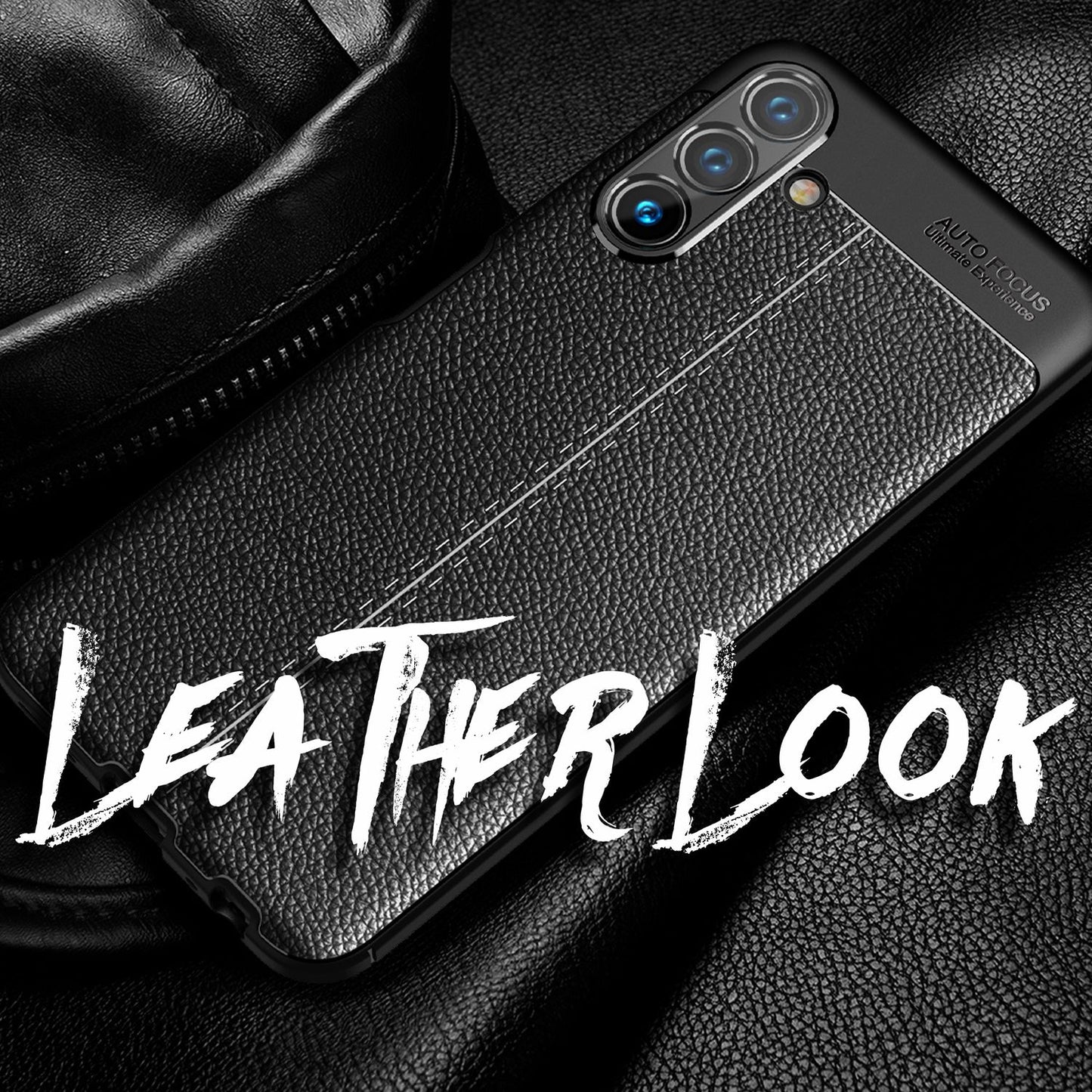 NALIA Leder Look Case kompatibel mit Samsung Galaxy A13 5G Hülle, Schwarze Silikonhülle Anti-Fingerabdruck Rutschfest Robust Stoßfest, Soft Case Dünne Handyhülle Cover Schutzhülle Handy-Tasche