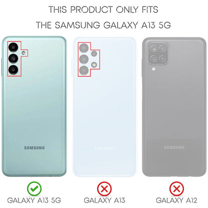NALIA Leder Look Case kompatibel mit Samsung Galaxy A13 5G Hülle, Schwarze Silikonhülle Anti-Fingerabdruck Rutschfest Robust Stoßfest, Soft Case Dünne Handyhülle Cover Schutzhülle Handy-Tasche