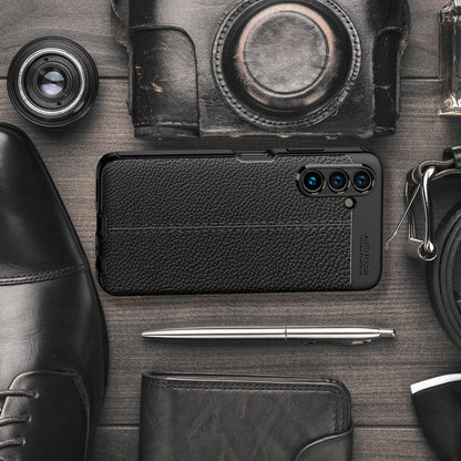 NALIA Leder Look Case kompatibel mit Samsung Galaxy A13 5G Hülle, Schwarze Silikonhülle Anti-Fingerabdruck Rutschfest Robust Stoßfest, Soft Case Dünne Handyhülle Cover Schutzhülle Handy-Tasche
