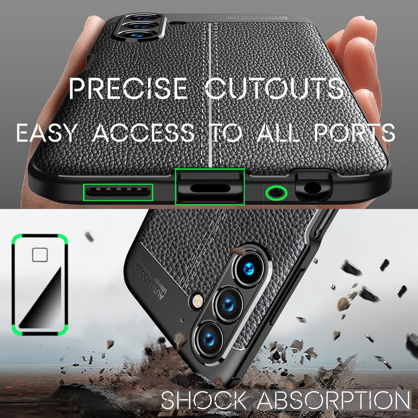 NALIA Leder Look Case kompatibel mit Samsung Galaxy A13 5G Hülle, Schwarze Silikonhülle Anti-Fingerabdruck Rutschfest Robust Stoßfest, Soft Case Dünne Handyhülle Cover Schutzhülle Handy-Tasche