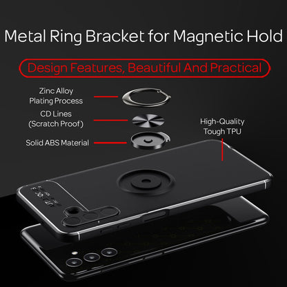 NALIA Ringhülle für Samsung Galaxy A13 5G – Ring-Ständer 360° & für Magnet-Halter – GRIP360 (Mattiertes Silikon Case) – Marke aus Berlin