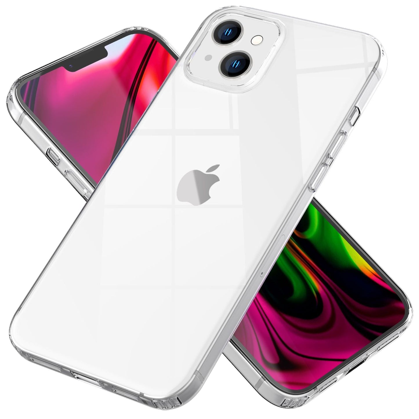NALIA Transparente Hülle für iPhone 14 – Harte Rückseite & Silikon Rand – IGNITE (Stoßfeste Handyhülle & Verstärkte Ecken) – Marke aus Berlin