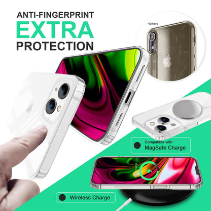 NALIA Transparente Hülle für iPhone 14 Plus – Harte Rückseite & Silikon Rand – IGNITE (Stoßfeste Handyhülle & Verstärkte Ecken) – Marke aus Berlin