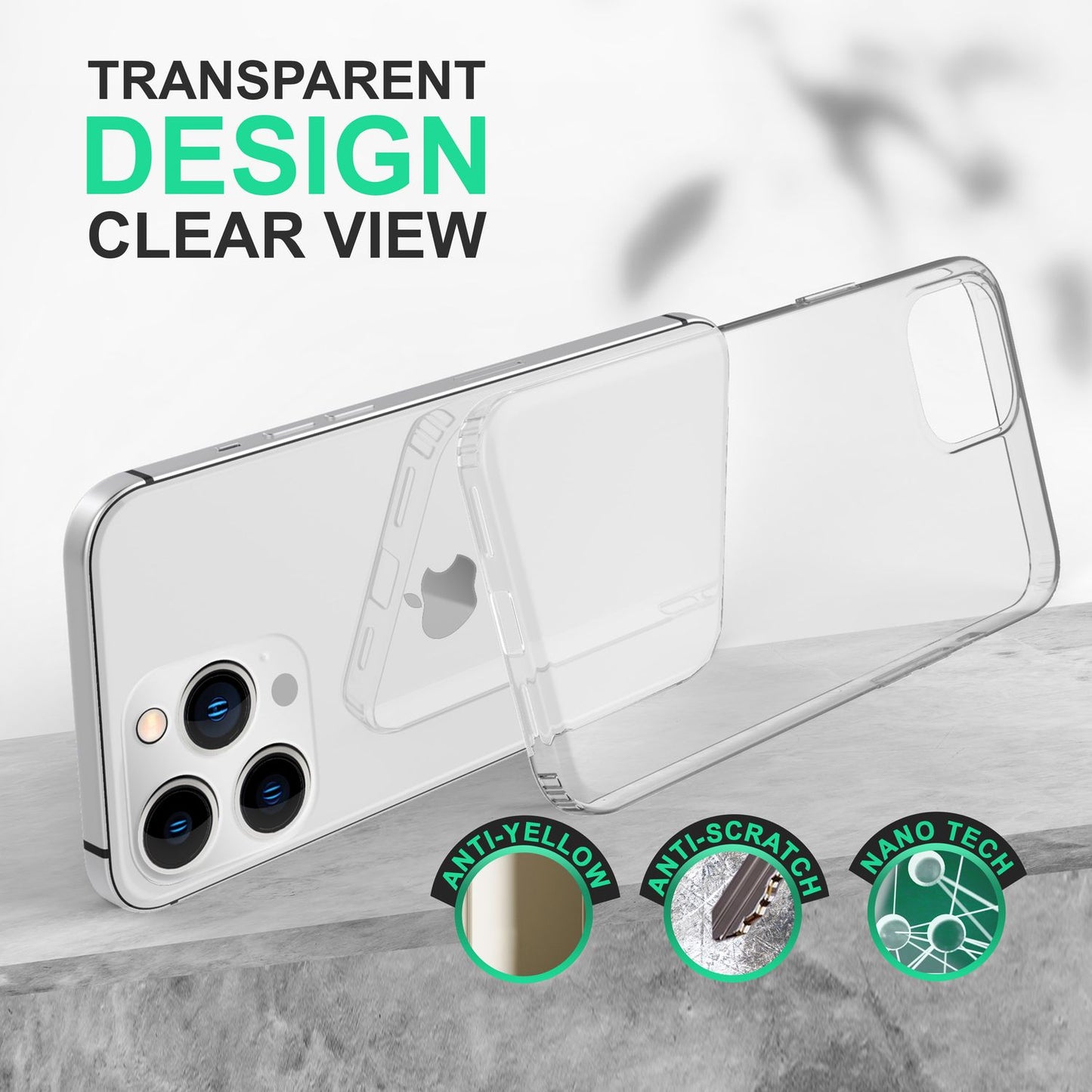 NALIA Transparente Hülle für iPhone 14 Pro Max – Harte Rückseite & Silikon Rand – IGNITE (Stoßfeste Handyhülle & Verstärkte Ecken) – Marke aus Berlin
