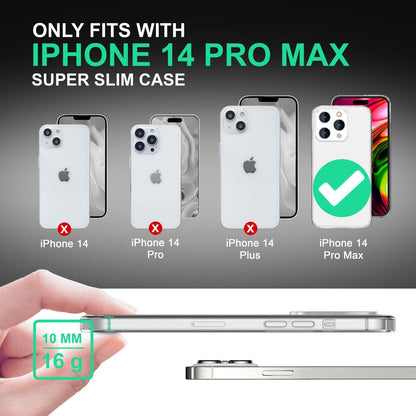 NALIA Transparente Hülle für iPhone 14 Pro Max – Harte Rückseite & Silikon Rand – IGNITE (Stoßfeste Handyhülle & Verstärkte Ecken) – Marke aus Berlin