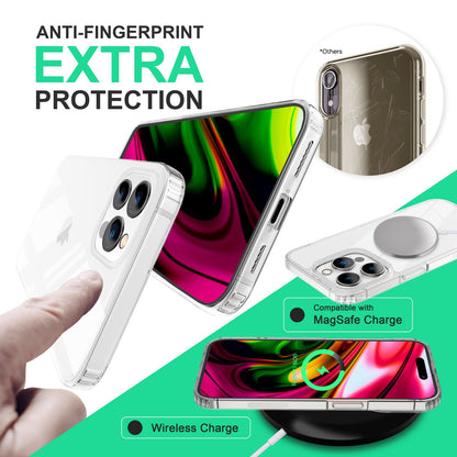 NALIA Transparente Hülle für iPhone 14 Pro Max – Harte Rückseite & Silikon Rand – IGNITE (Stoßfeste Handyhülle & Verstärkte Ecken) – Marke aus Berlin