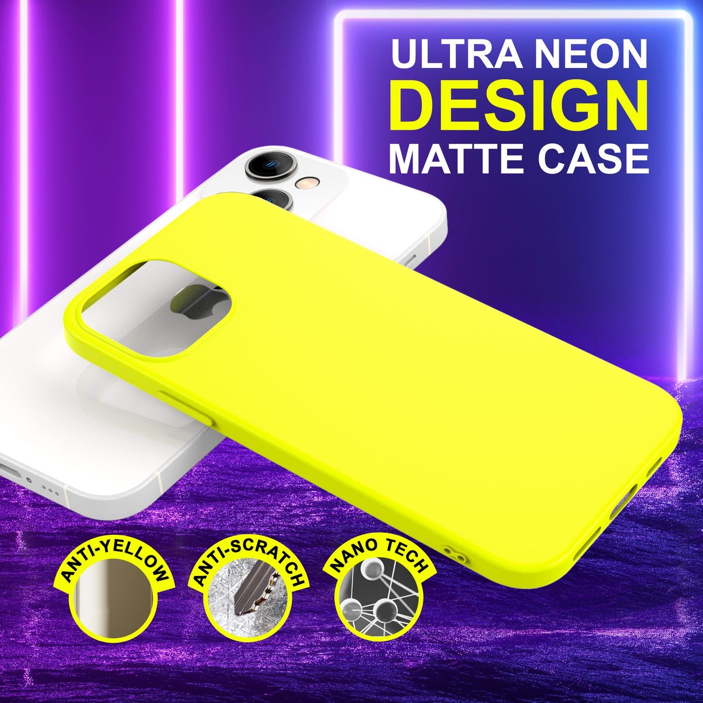NALIA Neon Silikonhülle für iPhone 14 Plus – Soft-Touch & Signal-Neon – NEONSHOCK (Matte Schutzhülle) – Marke aus Berlin