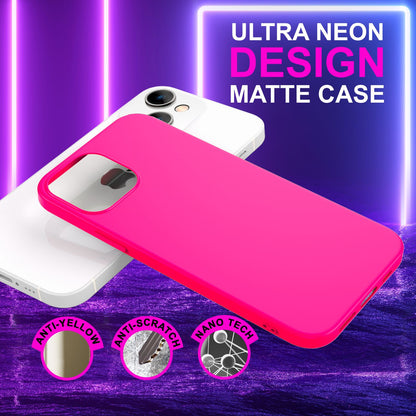 NALIA Neon Silikonhülle für iPhone 14 Plus – Soft-Touch & Signal-Neon – NEONSHOCK (Matte Schutzhülle) – Marke aus Berlin