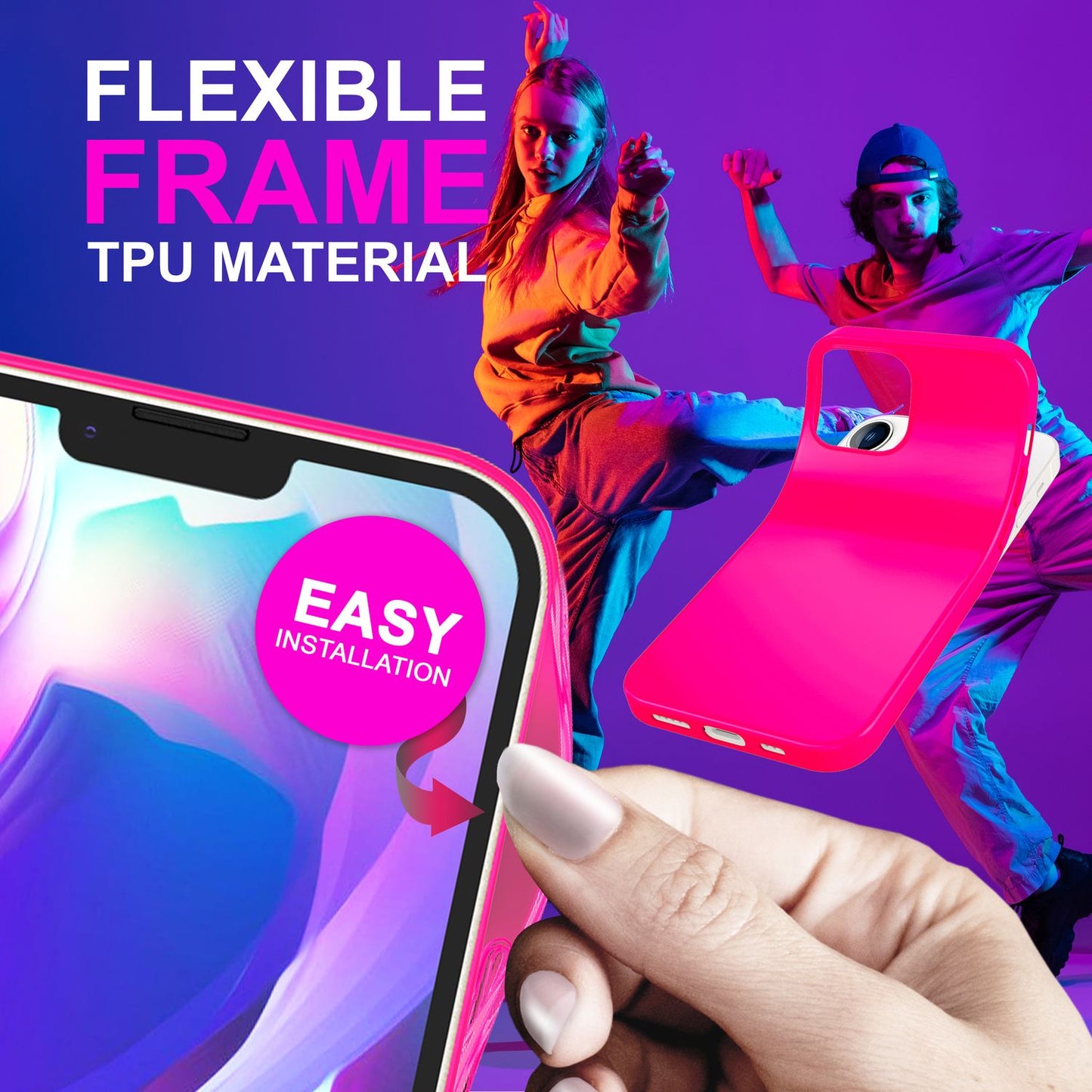 NALIA Neon Silikonhülle für iPhone 14 Plus – Soft-Touch & Signal-Neon – NEONSHOCK (Matte Schutzhülle) – Marke aus Berlin
