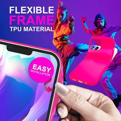 NALIA Neon Silikonhülle für iPhone 14 Plus – Soft-Touch & Signal-Neon – NEONSHOCK (Matte Schutzhülle) – Marke aus Berlin