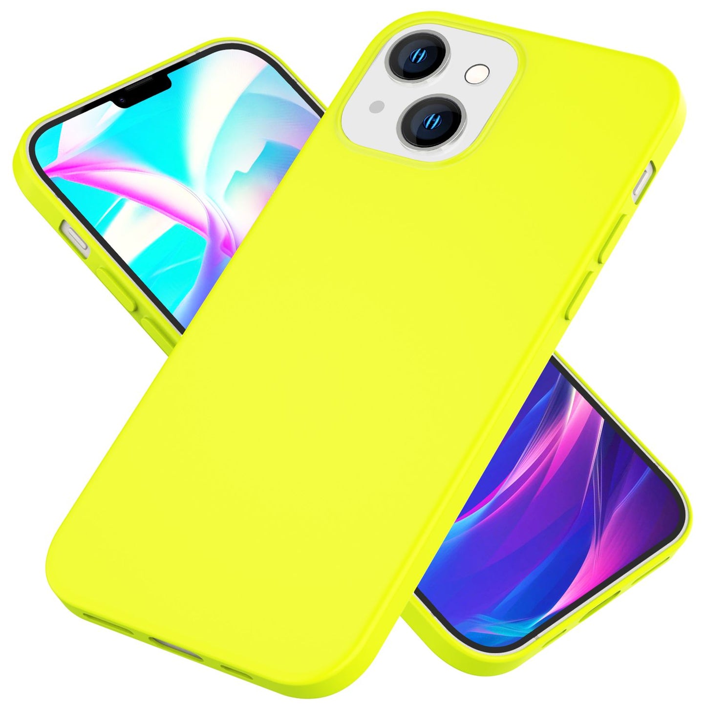 NALIA Neon Silikonhülle für iPhone 14 Plus – Soft-Touch & Signal-Neon – NEONSHOCK (Matte Schutzhülle) – Marke aus Berlin