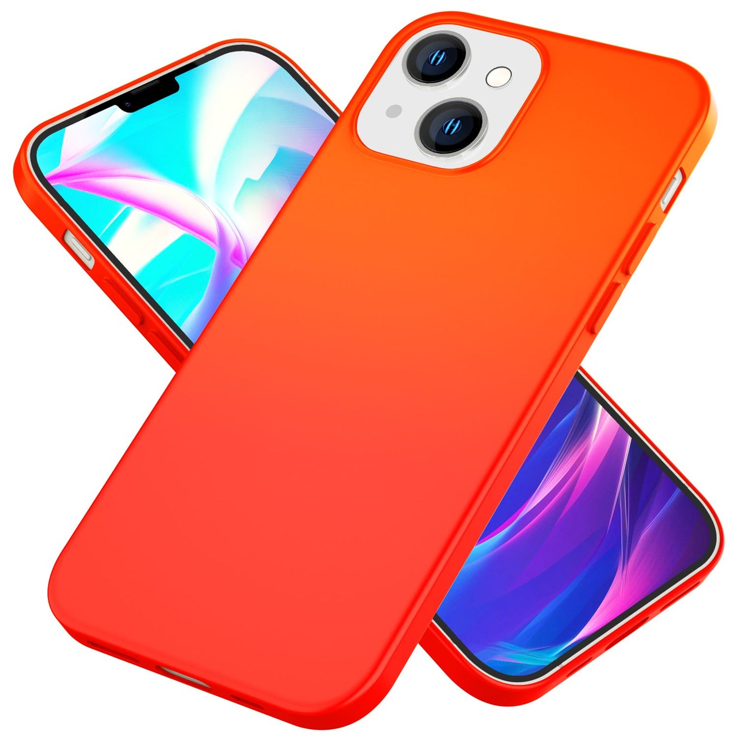 NALIA Neon Silikonhülle für iPhone 14 Plus – Soft-Touch & Signal-Neon – NEONSHOCK (Matte Schutzhülle) – Marke aus Berlin