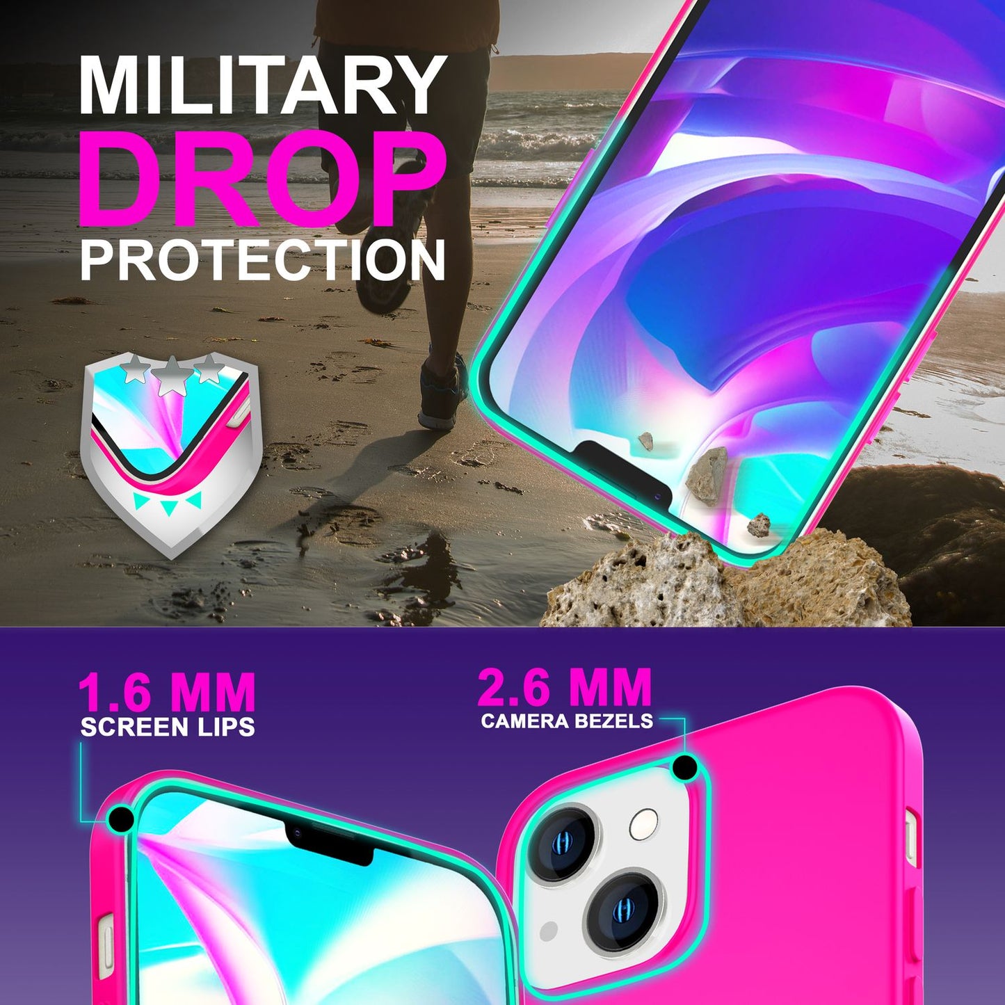 NALIA Neon Silikonhülle für iPhone 14 Plus – Soft-Touch & Signal-Neon – NEONSHOCK (Matte Schutzhülle) – Marke aus Berlin