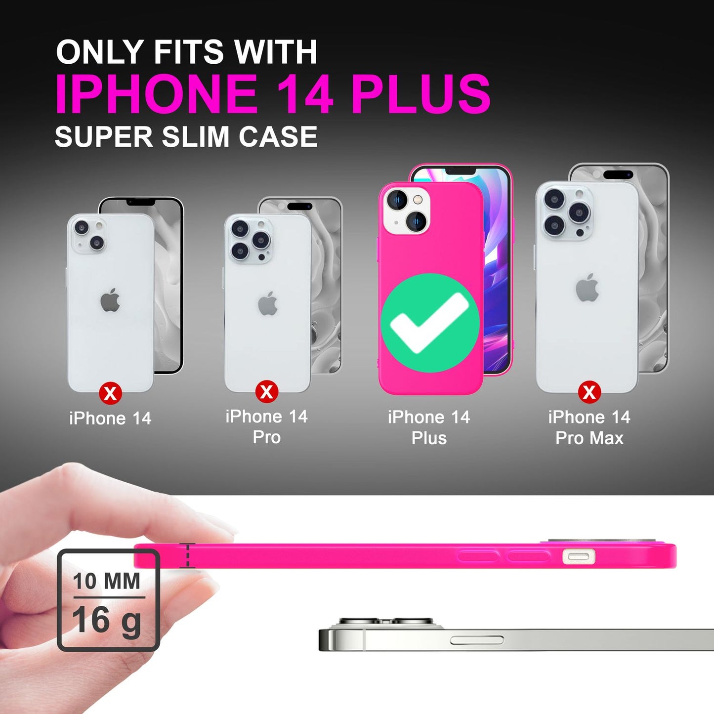 NALIA Neon Silikonhülle für iPhone 14 Plus – Soft-Touch & Signal-Neon – NEONSHOCK (Matte Schutzhülle) – Marke aus Berlin