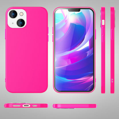 NALIA Neon Silikonhülle für iPhone 14 Plus – Soft-Touch & Signal-Neon – NEONSHOCK (Matte Schutzhülle) – Marke aus Berlin