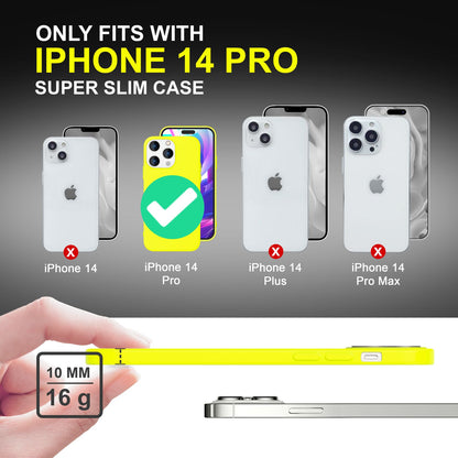 NALIA Neon Silikonhülle für iPhone 14 Pro – Soft-Touch & Signal-Neon – NEONSHOCK (Matte Schutzhülle) – Marke aus Berlin