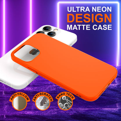 NALIA Neon Silikonhülle für iPhone 14 Pro – Soft-Touch & Signal-Neon – NEONSHOCK (Matte Schutzhülle) – Marke aus Berlin